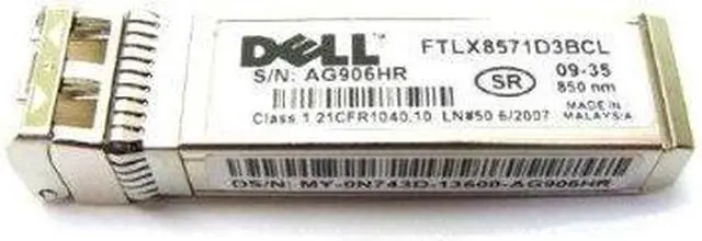Main image of DELL N743D  Networking Transceiver Sfp+ 10Gbe Sr 850Nm Wavelength 300M Rch