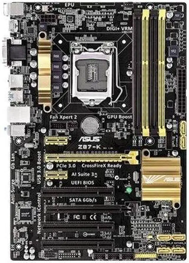 Alt view image 6 of 6 - ASUS Z87-K LGA 1150 Intel Z87 HDMI SATA 6Gb/s USB 3.0 ATX Intel Motherboard with UEFI BIOS