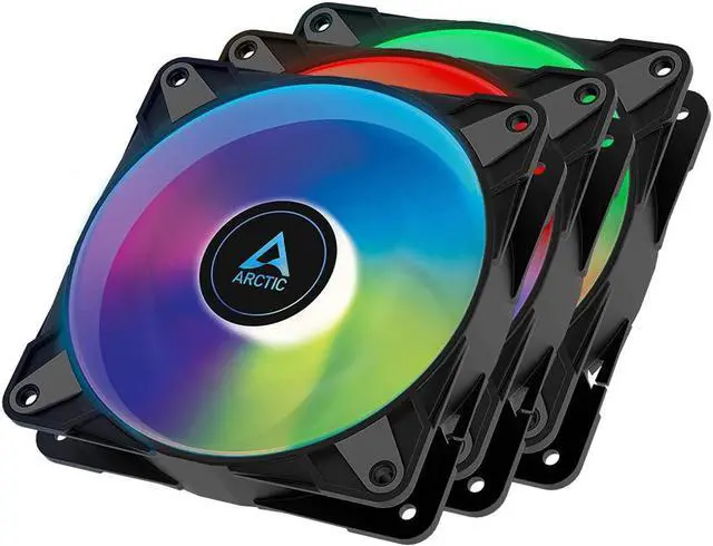Main image of ARCTIC ACFAN00232A P12 PWM PST A-RGB (3 Pack) 120 mm PWM case Fan Optimized for Static Pressure 2000 RPM 3 pin Black
