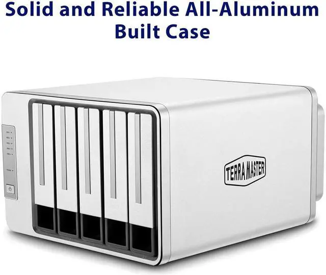 Alt view image 4 of 14 - TerraMaster D5-300C USB3.0(5Gbps) Type C 5-Bay RAID Enclosure Support RAID 0/1/Single Exclusive 2+3 RAID Mode Hard Drive RAID Storage (Diskless)