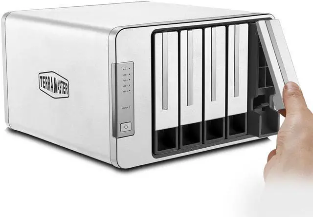 Alt view image 2 of 14 - TerraMaster D5-300C USB3.0(5Gbps) Type C 5-Bay RAID Enclosure Support RAID 0/1/Single Exclusive 2+3 RAID Mode Hard Drive RAID Storage (Diskless)