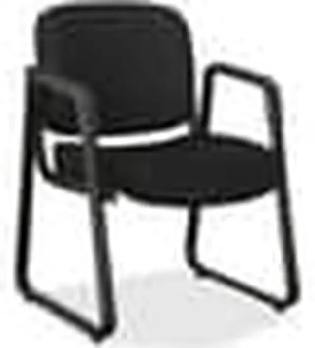 Alt view image 5 of 11 - Lorell Guest Chair 24-3/4"x26"x33-1/2" Black Fabric 84576