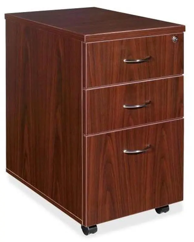 Alt view image 2 of 17 - Lorell Mobile Pedestal Box/Box/File 16"x22"x28-1/4" Mahogany 69395