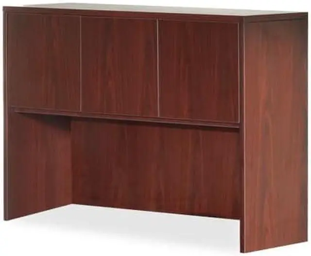 Alt view image 2 of 16 - Lorell Hutch w/Doors 60"x15"x36" Mahogany 69912