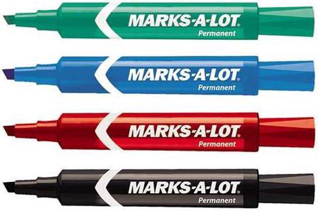 Avery Marks-A-Lot Regular Desk-Style Permanent Marker Chisel Tip Blue Dozen  