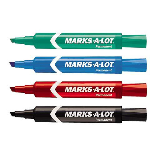 Avery Marks A Lot Permanent Markers Assorted Colors, 24 Large Desk-Style And 3 P