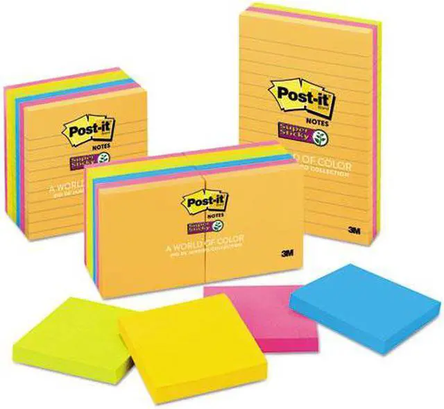 Alt view image 4 of 20 - Post-it Pads in Rio de Janeiro Colors 3 x 3 90-Sheet 12/Pack 65412SSUC