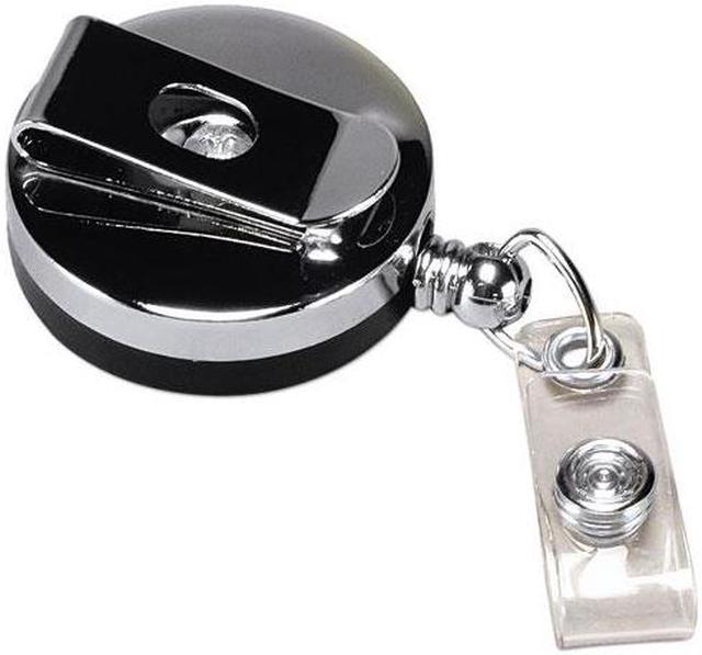  ID Card Reel, Belt Clip, Extends up to 30, Black/Chrome (Sold  Individually) BAU68814 Category: Name Badges and Badge Labels : Badge  Holders : Office Products