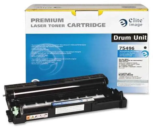 Alt view image 2 of 5 - Elite Image 75496 Replacement Drum 12 000 Page Yield Black Replacement for Brother DR420