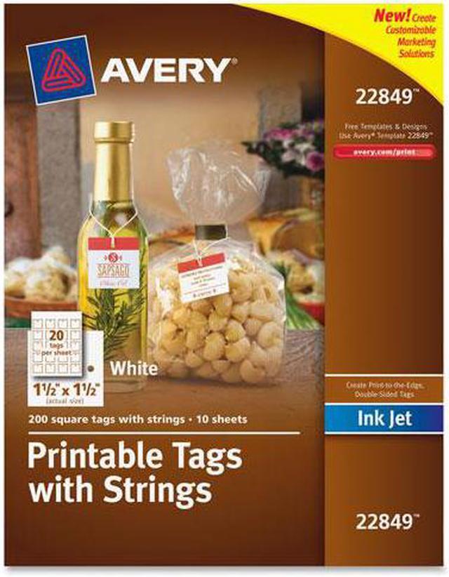 Main image of Avery Printable Rectangular Tags with Strings 2 x 3 1/2 White 96/Pack 22802