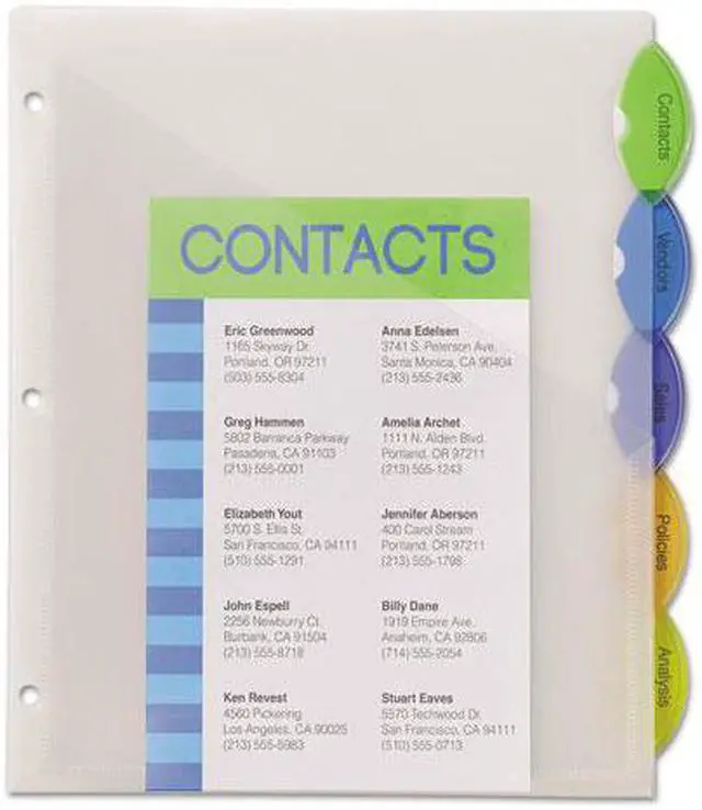 Alt view image 2 of 17 - Avery Style Edge Insertable Dividers with Pocket Multicolor 5-Tab 11 1/4 x 9 1/4