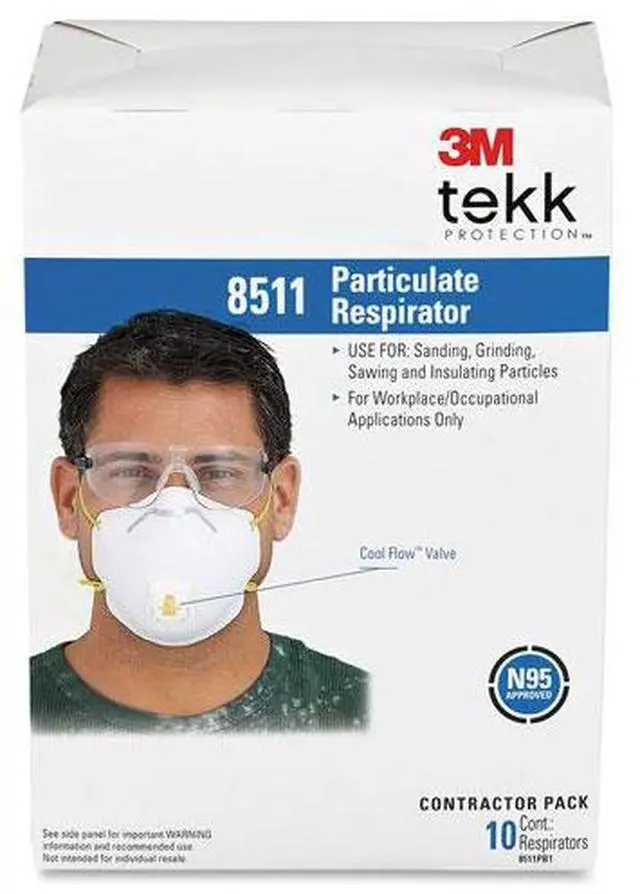 Alt view image 8 of 20 - 3M Paint Sanding Valved Respirator 8511PB1A