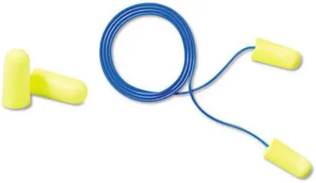 Alt view image 5 of 19 - 3M E·A·Rsoft Yellow Neon Soft Foam Earplugs Corded Regular Size 200 Pairs