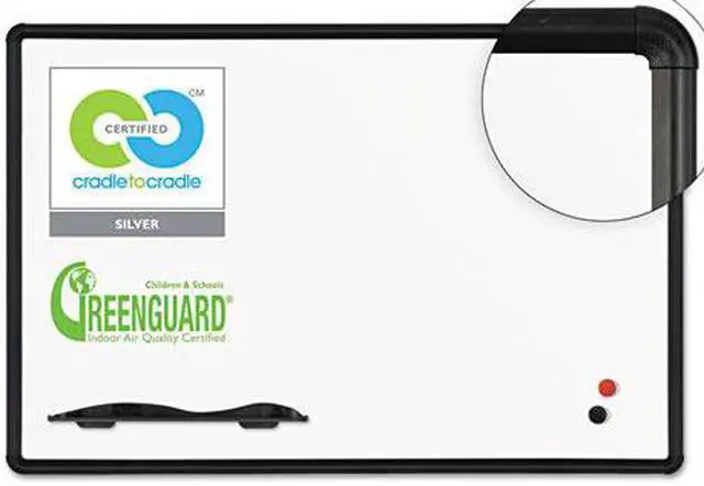 Alt view image 6 of 12 - Balt Presidential Trim Dry Erase Porcelain Whiteboard, Black Frame, 3x2 E2H2PBT1