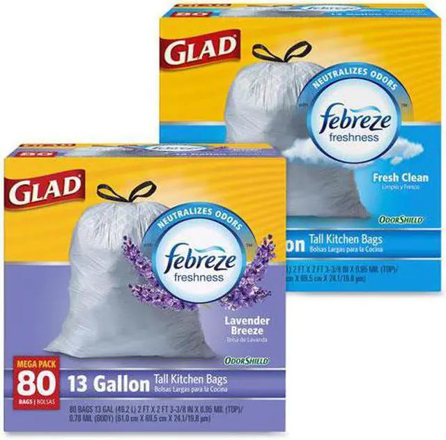 Alt view image 2 of 8 - Tall Kitchen Bags Drawstring 13gal. 80BG/BX Fresh Clean