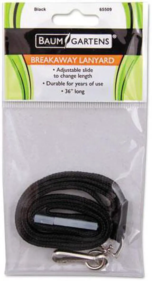 Alt view image 2 of 20 - Baumgartens Breakaway Lanyard w/ Hook 36" Black 65509