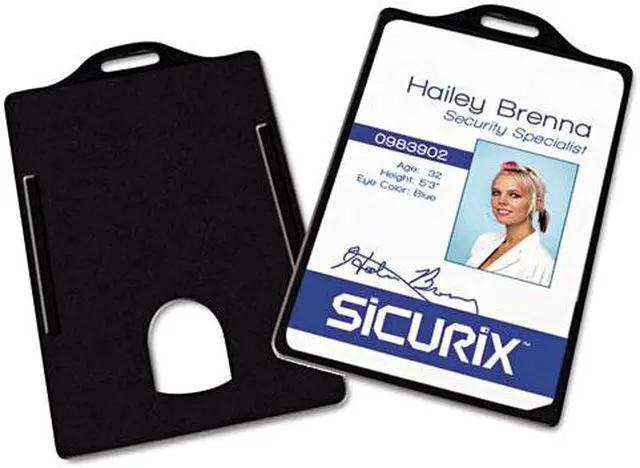 Main image of Baumgartens ID Card Holders Vertical 3-3/8"x2-1/8" 25/PK Black 68320