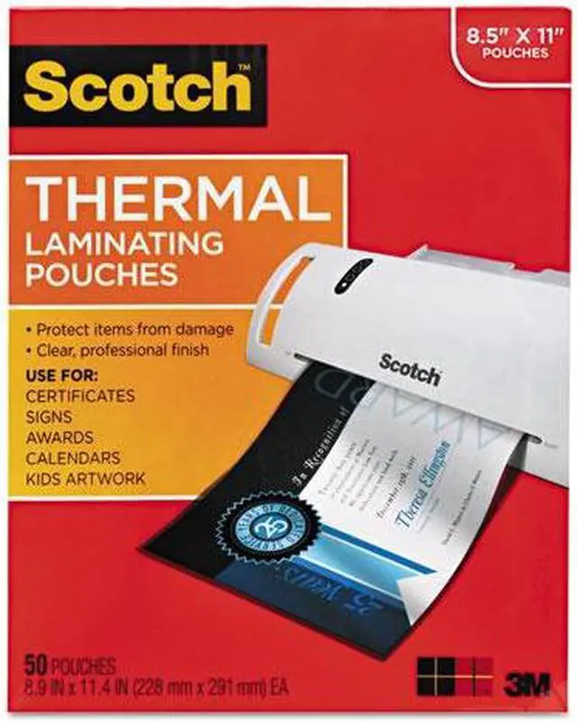 Alt view image 2 of 16 - Scotch Letter Size Thermal Laminating Pouches 3 mil 11 1/2 x 9 50/Pack TP385450