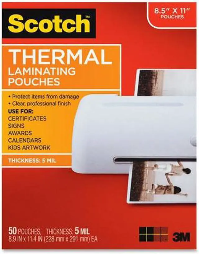 Alt view image 3 of 16 - Scotch Letter Size Thermal Laminating Pouches 3 mil 11 1/2 x 9 50/Pack TP385450