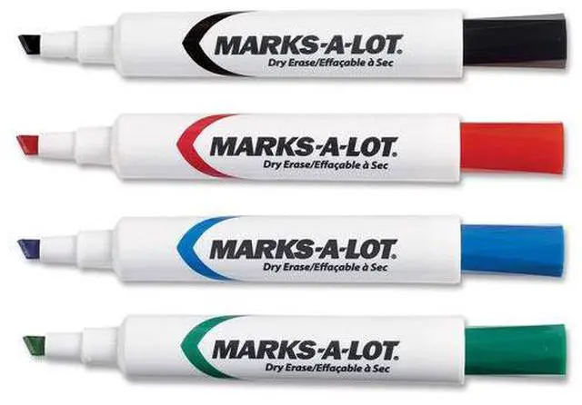 Alt view image 6 of 6 - Avery Marks-A-Lot Dry-Erase Markers Chisel Tip Blue Ink 12/Pk 24406