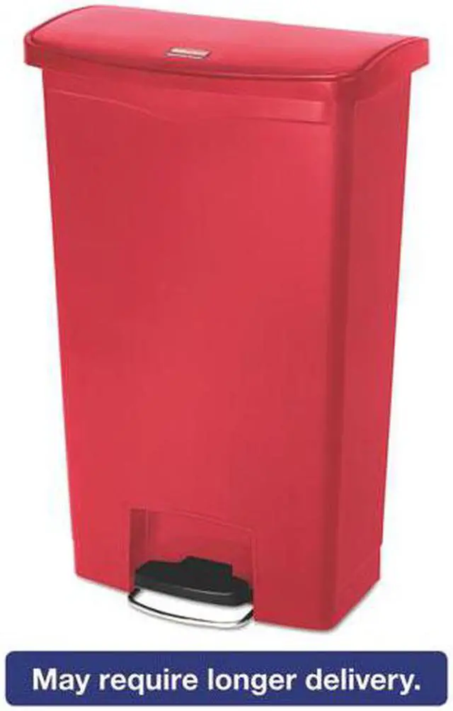Main image of Rubbermaid - FG1883568 - Slim Jim Resin Step-On Container, Front Step Style, 18 gal, Red