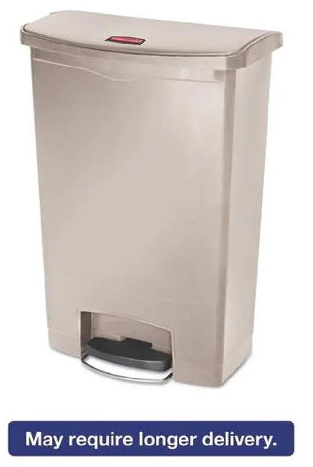 Main image of Rubbermaid - FG1883552 - Slim Jim Resin Step-On Container, Front Step Style, 24 gal, Beige