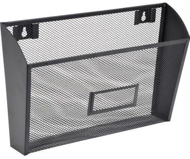Alt view image 8 of 10 - Lorell Single Wall Pocket Ltr 12-5/8"x4-3/4"x6-5/8" Black Mesh 84144