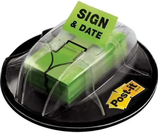 Alt view image 3 of 20 - 3M 680HVSD Flag Dispenser    Sign & Date    Bright Green  200 Flags per Dispenser