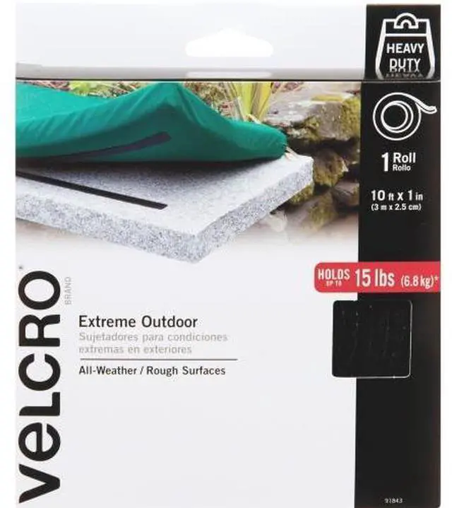 Alt view image 7 of 20 - Velcro Extreme Fasteners 1" x 10 ft Black 1 roll 91843