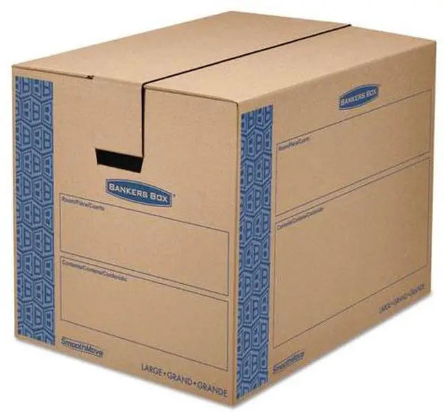 Alt view image 6 of 13 - Bankers Box 0062901 SmoothMove Moving Storage Box- Extra Strength- Large- 18w x 24d x 18h- Kraft