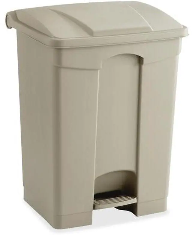 Alt view image 2 of 16 - Large Capacity Plastic Step-On Receptacle, 17gal, Tan