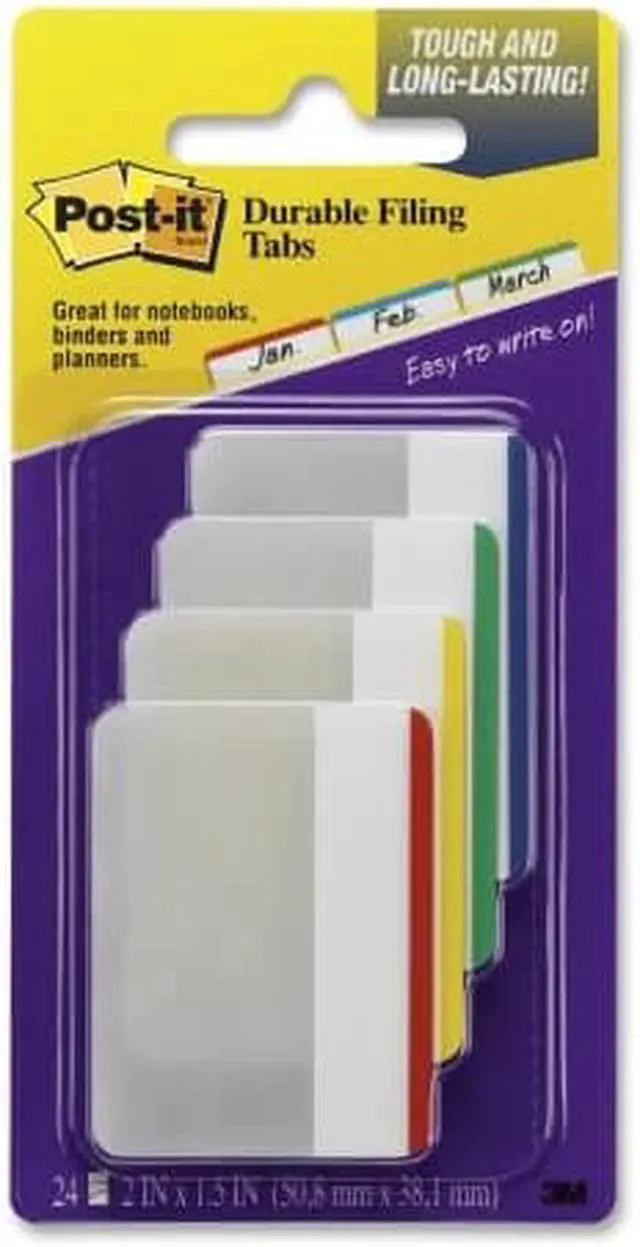 Alt view image 9 of 20 - Post-it File Tabs 2 x 1 1/2 Lined Assorted Primary Colors 24/Pack 686F1