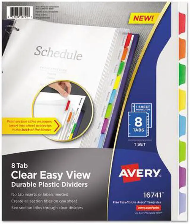 Alt view image 4 of 16 - Avery Clear View Plastic Dividers with Sheet Protector Multicolor 8-Tab Letter