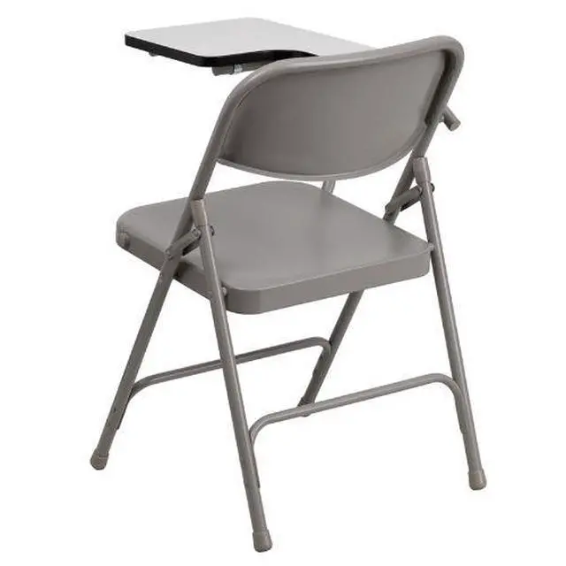 Alt view image 6 of 15 - Flash Furniture HF-309AST-RT-GG Premium Steel Folding Chair with Right Handed Tablet Arm, Beige/Gray