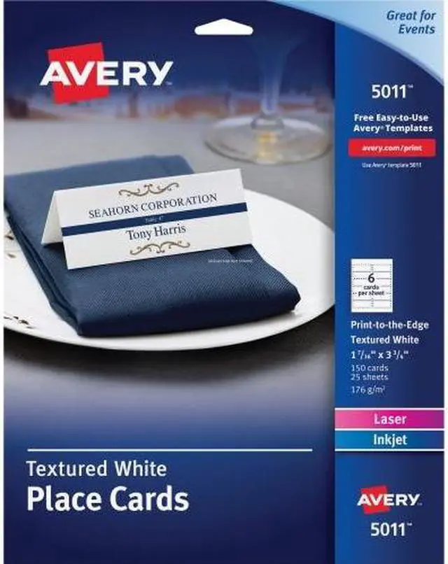 Alt view image 6 of 11 - Avery Small Place Cards, Matte, Two-Sided Printing, 1-7/16" x 3-3/4", 150 Cards (5011)