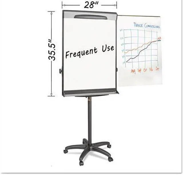Main image of Bi-silique Tripod Extension Bar Magnetic Dry-Erase Easel 69" - 78" Blk/Silver