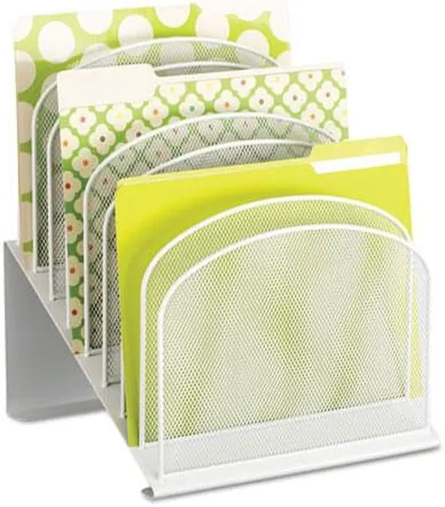 Alt view image 4 of 16 - Safco Mesh Desk Organizer Eight Sections Steel 11 1/4 x 10 7/8 x 13 3/4 White