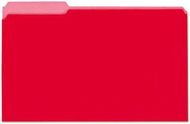 Main image of UNIVERSAL Recycled Interior File Folders 1/3 Cut Top Tab Legal Red 100/Box 15303