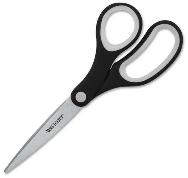 Alt view image 3 of 6 - Westcott Straight KleenEarth Soft Handle Scissors 8" Long Black/Gray 15588