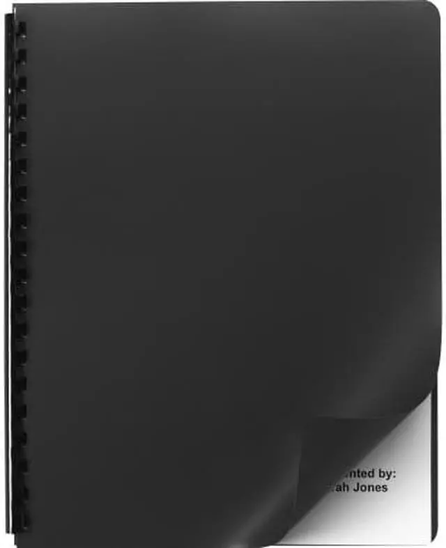 Alt view image 5 of 5 - Swingline Opaque Plastic Binding System Covers 11-1/4 x 8-3/4 Black 25/Pack