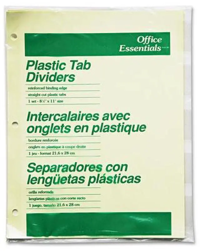 Alt view image 6 of 12 - Office Essentials Plastic Insertable Dividers 5-Tab Letter 11466