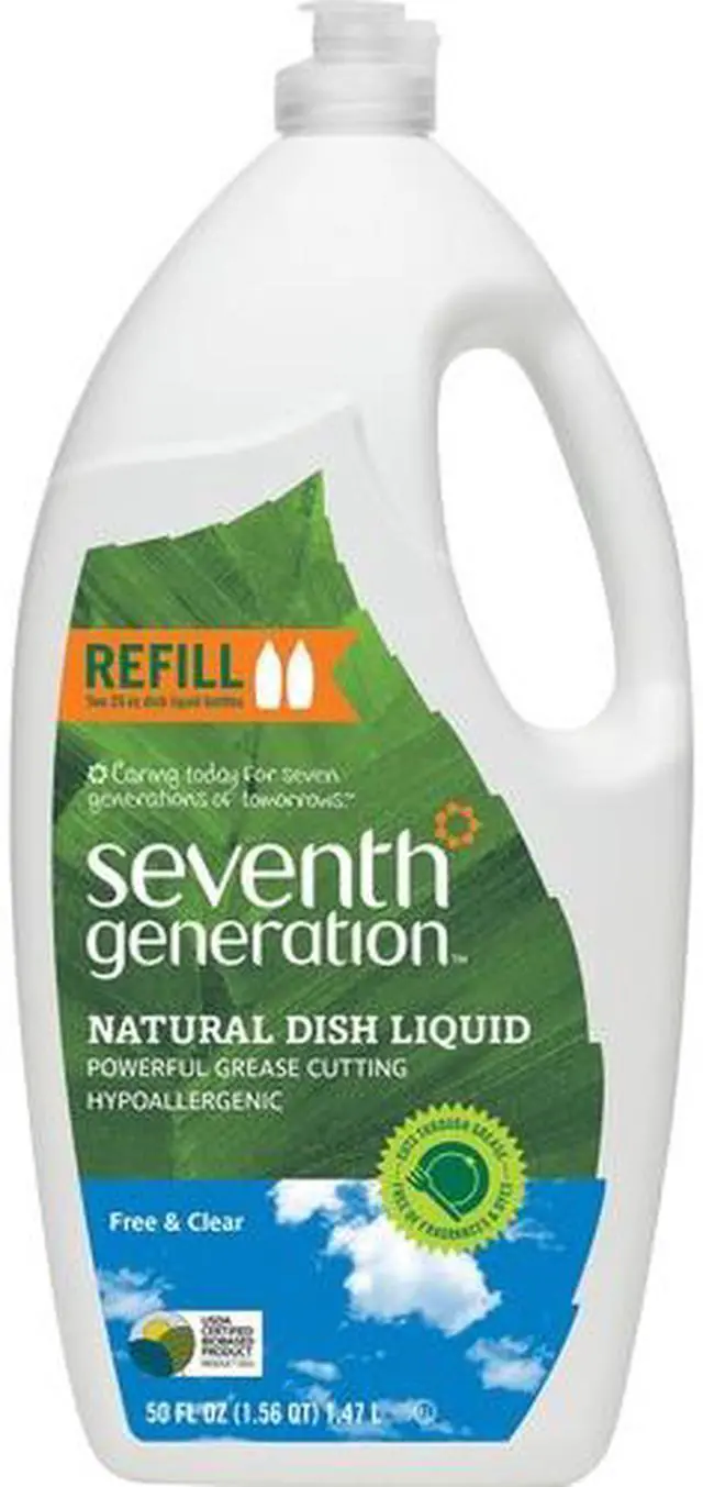Alt view image 6 of 8 - Natural Dishwashing Liquid, Free & Clear, Jumbo 50 oz Bottle