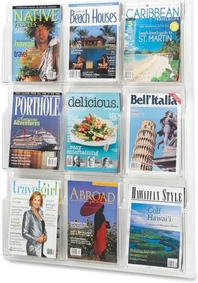 Alt view image 8 of 20 - Safco Reveal Clear Literature Displays Nine Compartments 30w x 2d x 36-3/4h