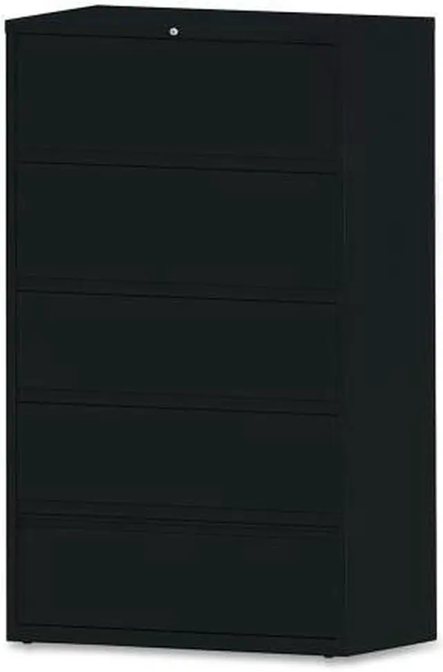 Main image of Lorell Lateral File RCD 5-Drawer 42"x18-5/8"x68-3/4" Black 43517