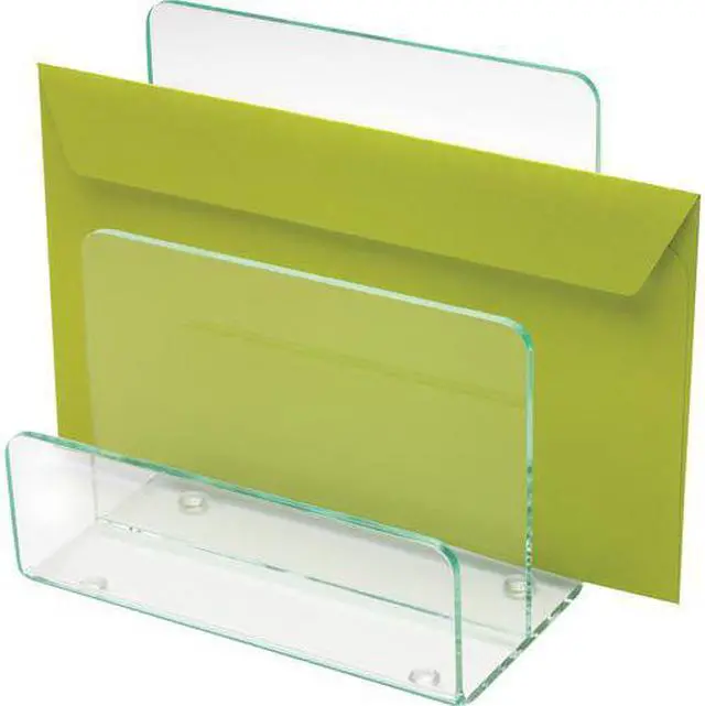Alt view image 8 of 9 - Lorell Mini Paper Sorter 6"x3-1/2"x6-1/2" Clear/Green 80659