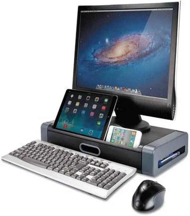 Alt view image 6 of 20 - KANTEK Monitor Riser, 19 X 11 X 4, Black