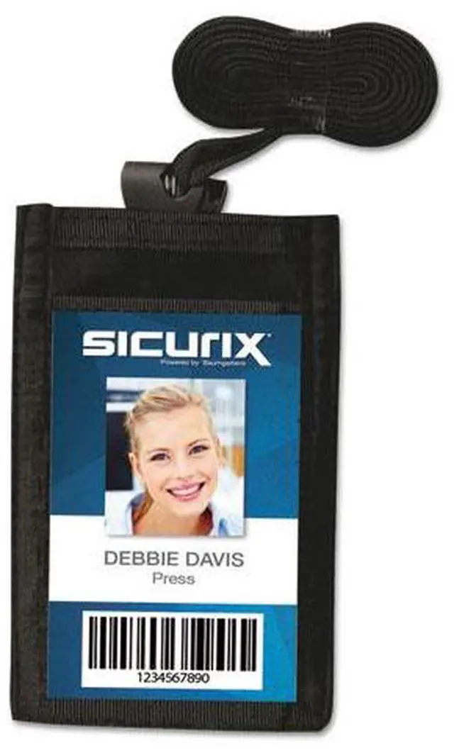Alt view image 5 of 12 - Baumgartens BAU55120 Sicurix ID Neck Pouch, Vertical, 3 3/4 x 9, Black, 1Each