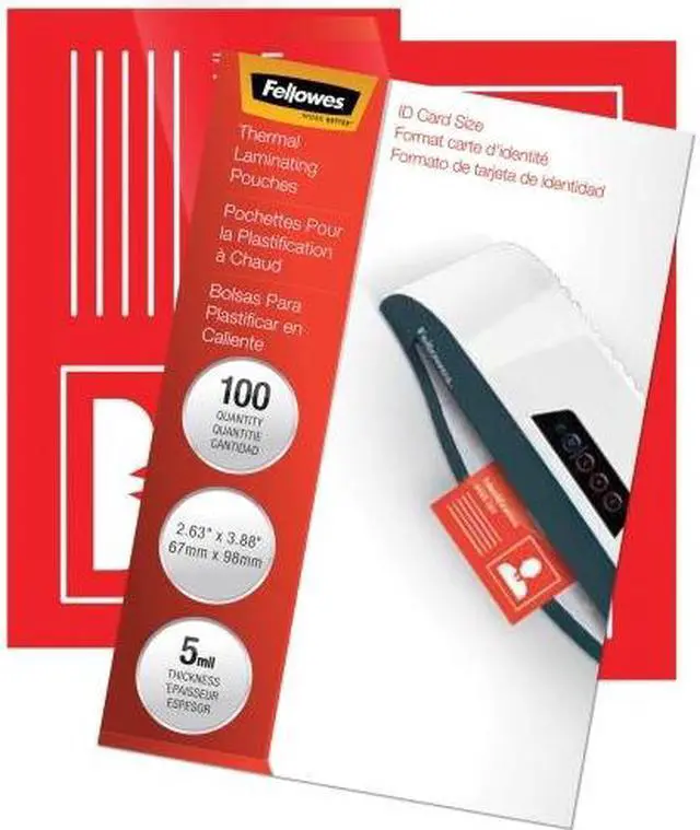 Alt view image 2 of 14 - Fellowes 52015 Laminating Pouches, 5 mil, 2 5/8 x 3 3/8, 100 per Pack