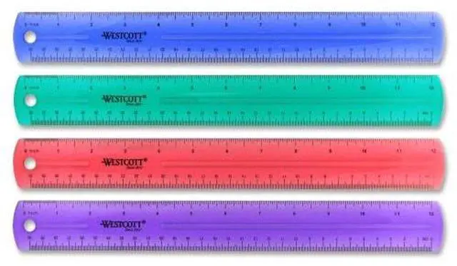 Alt view image 6 of 8 - Westcott 12" Jewel Colored Ruler 12975