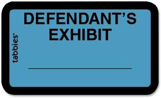 Main image of Tabbies 58093 Defendant's Exhibit Legal File Labels, 1 5/8" Width x 1" Length - 252 / Pack - Blue